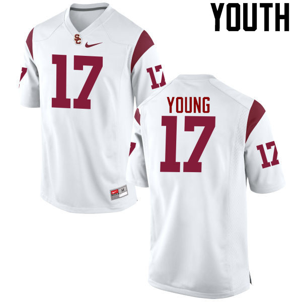 Youth #17 Keyshawn Young USC Trojans College Football Jerseys-White